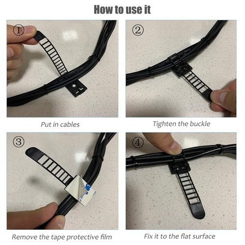 50 Pcs Wiring Fixing Seat Wire Organizers for Cords Cable Holders - Afbeelding 10 van 12