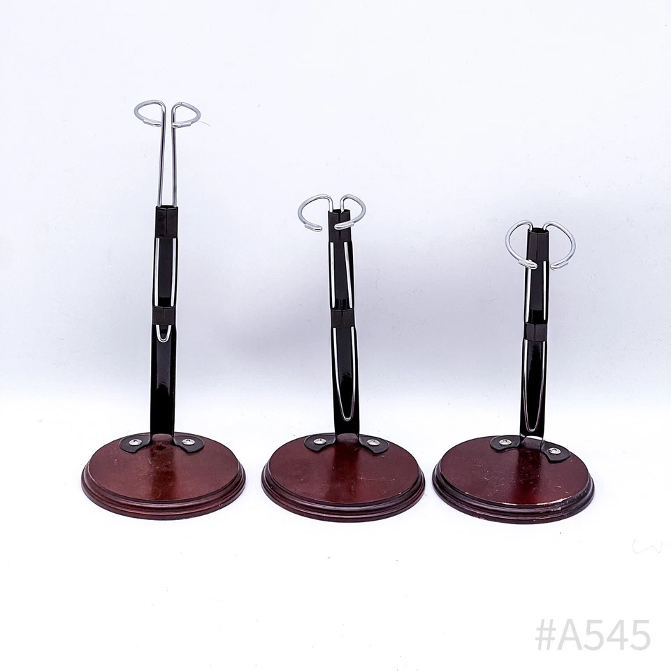 Set Di 3 Supporti Per Bambole In Legno E Metallo, Regolabile | 3 Pezzi - Immagine 2 di 4