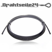 Schwarzes Seil Drahtseil Stahlseil Schwarz 1,5mm 2mm 3mm 4mm 6mm 8mm nach DIN