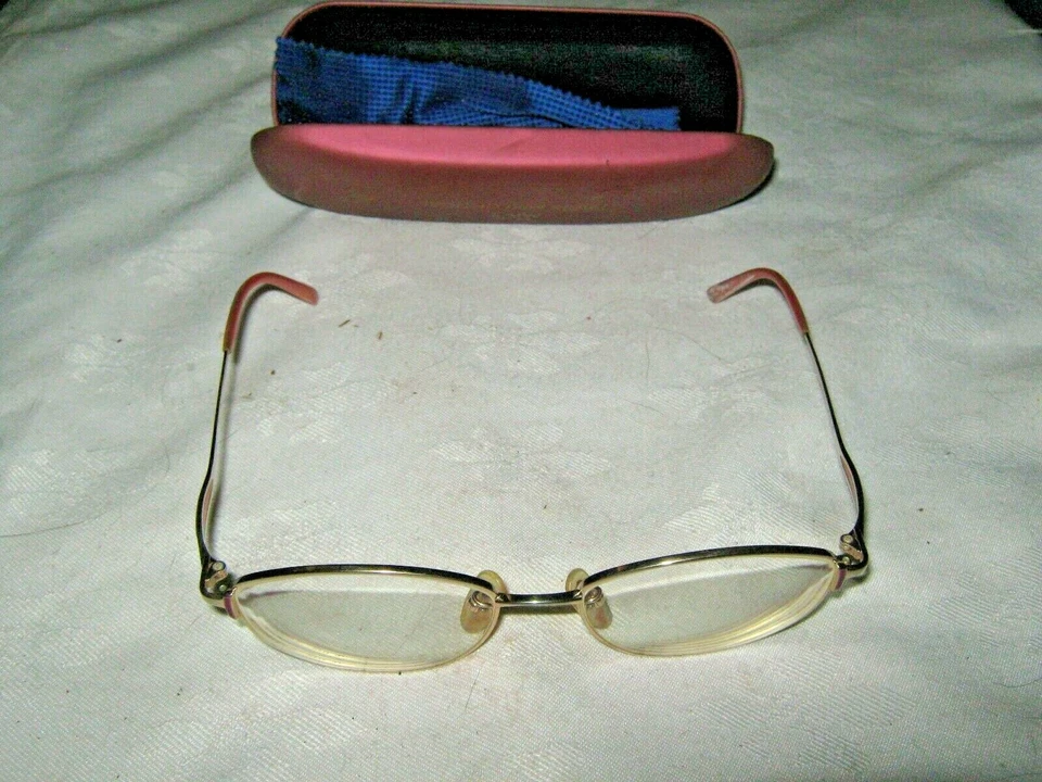 A Vintage Gilt Steel Frame Bally Titan p 52 16-1 Puce Temple Tip Reading Glasses Foto 3 de 4