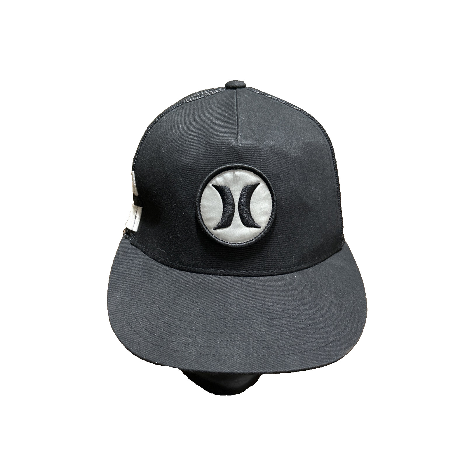 Hurley Icon Solid Flat Trucker Hat Snapback Black… - image 1