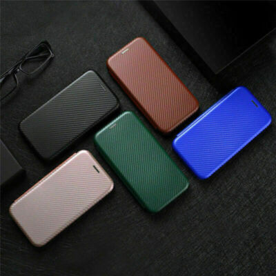 Carbon Fiber Wallet Phone Case for TCL 501 502 503 10 20 Pro 405 60R 205 50 20R