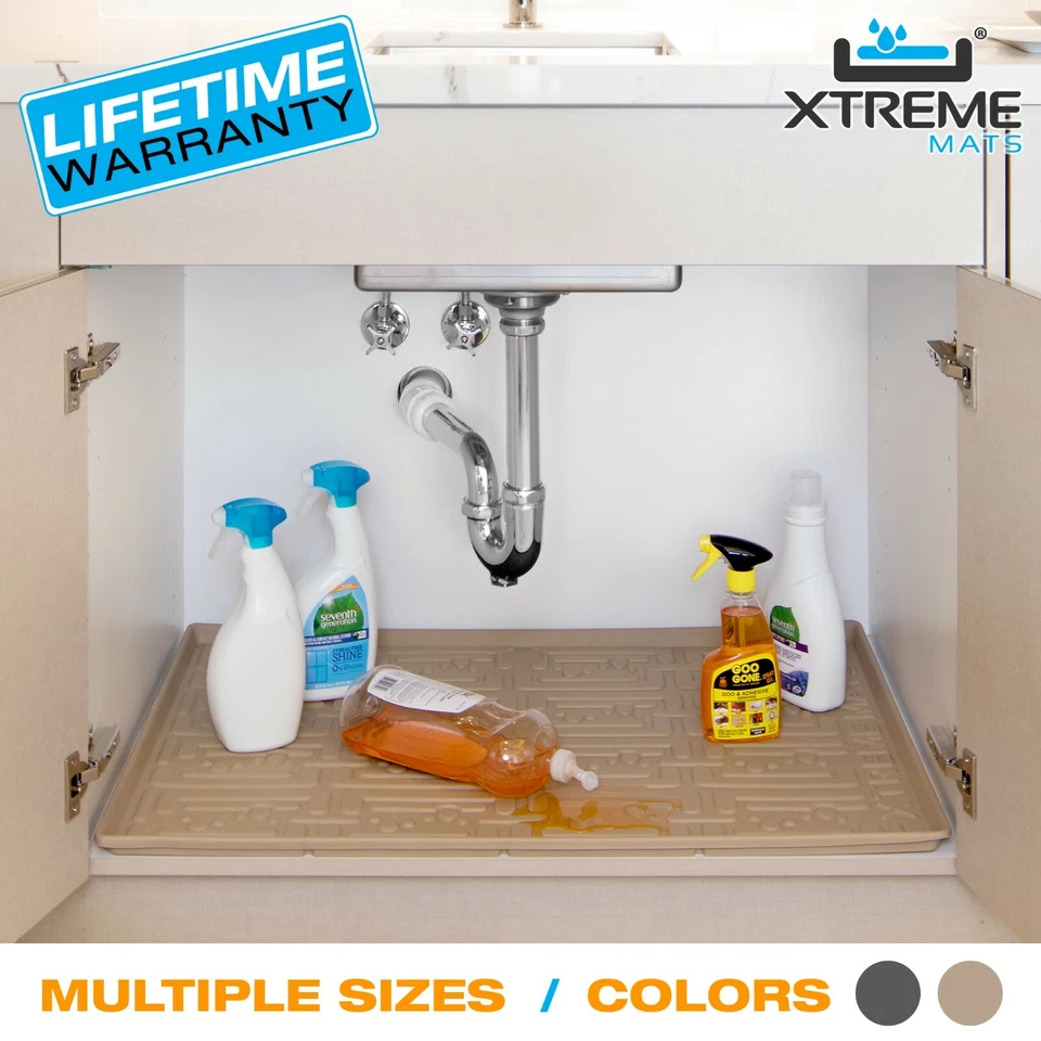 Xtreme Mats Under Sink *Bathroom* Cabinet Mat Drip Liner - Various Sizes/Colors