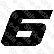 Number SIX 6 Vinyl Die Cut Decal Sticker - RACING NUMBER Custom A4