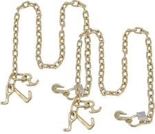 2PK 5/16"x6' G70 Tow Chain RTJ Cluster & Grab Hooks 4700 # WLL Wrecker Recovery