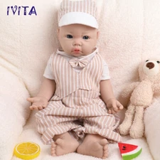 IVITA 17"Blue Eyes Boy Reborn Baby Doll Full Body Silicone Doll Prematur