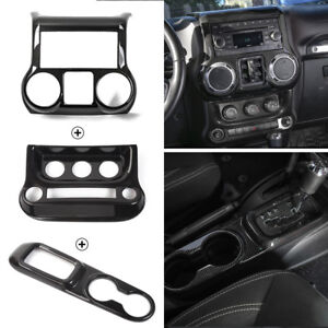 Details About Carbon Fiber Interior Switch Gear Shift Panel Cover Trim For Jeep Wrangler 2011