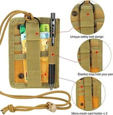Tactical ID Card Badge Holder Patch Neck Lanyard Key Ring Credit Card Organizer