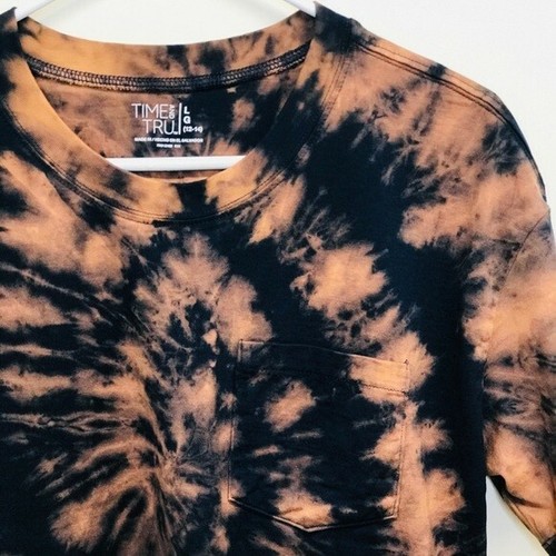 Spiral Tie Dye Bleach Shirt Round Neck 