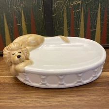 Fitz and Floyd Vintage 1978 Sleeping Lion Circus Animal Ceramic Soap Dish