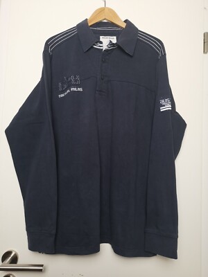 Redfield, Poloshirt, Langarm, Rugby Shirt, Gr. XL, Baumwolle, Blau