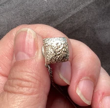 Vintage Silver Tone Glittery Diamond Cut Square Design Tie Tack Pin With Chain