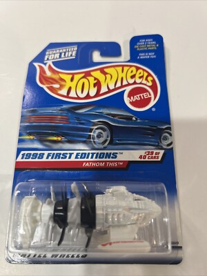 Hot Wheels 1998 First Editions #39 of 40 Cars Fathom This Collector #682 White