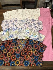 Medical Scrubs Size Small Bundle of 5 Pants & Tops Floral Patterns