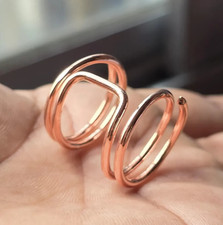 Solid Pure Copper Minimalist Healing Ring, Handmade, Unisex, Splint Ring