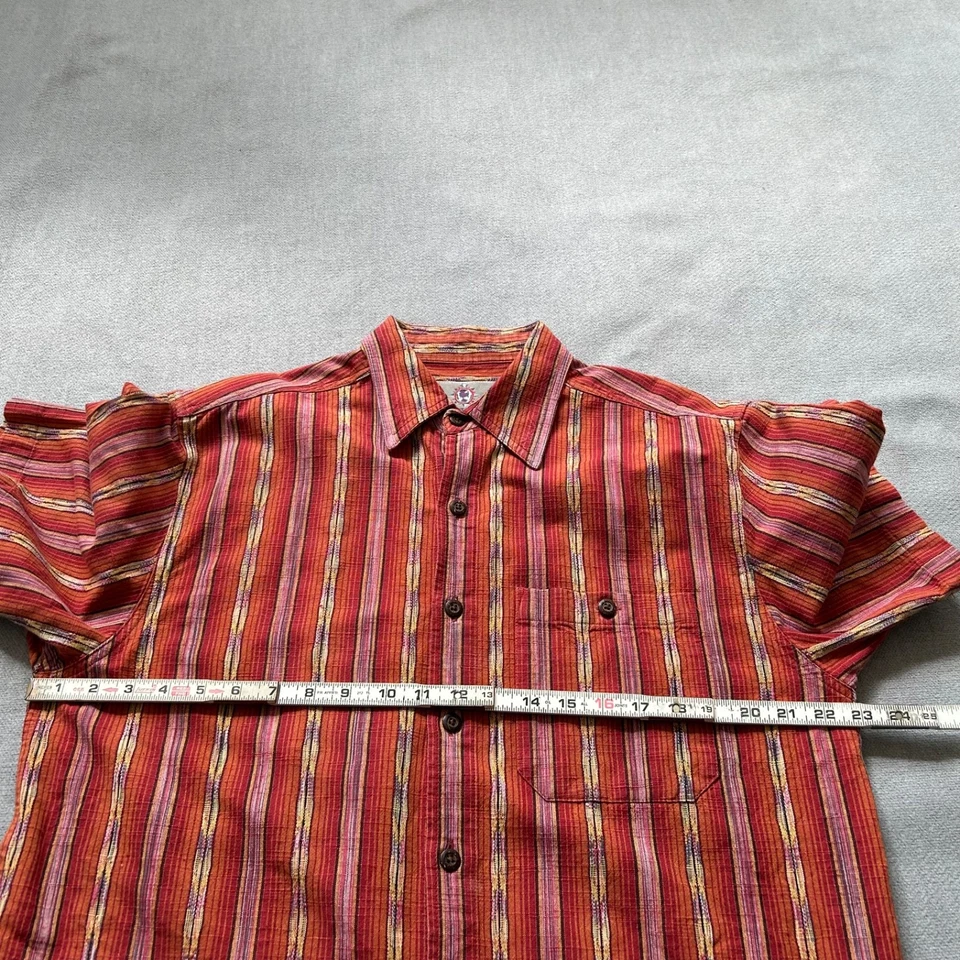 The Territory Ahead Orange Red Cotton Textured Casual Button Shirt Medium - Image 3 of 4