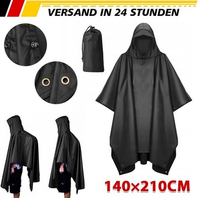Regencape Regenponcho Regenjacke Regenschutz Regen Schutz Fahrrad Schwarz DHL