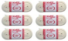 A R Sports Figure Skate Laces, 120" - White 6-Pack