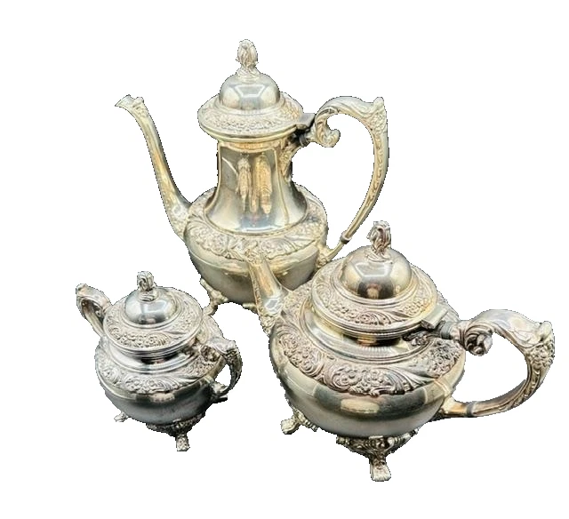 1847 Rogers Bros Antique US Silver-Plated Teapots, Coffee Pots
