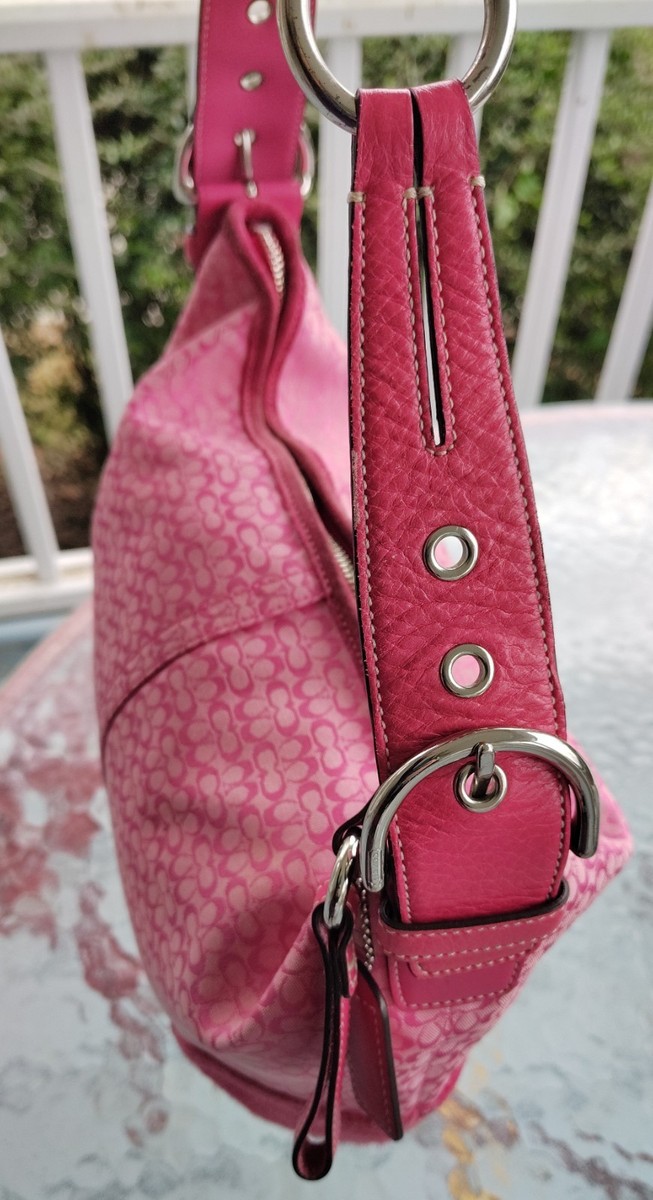 Coach MEDIUM Vintage 1461 Soho Pink Signature C Canvas w/Suede
