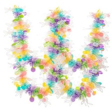 20FT Easter Tinsel Garland Colorful Easter Bunny Egg Metallic Twist Tinsel