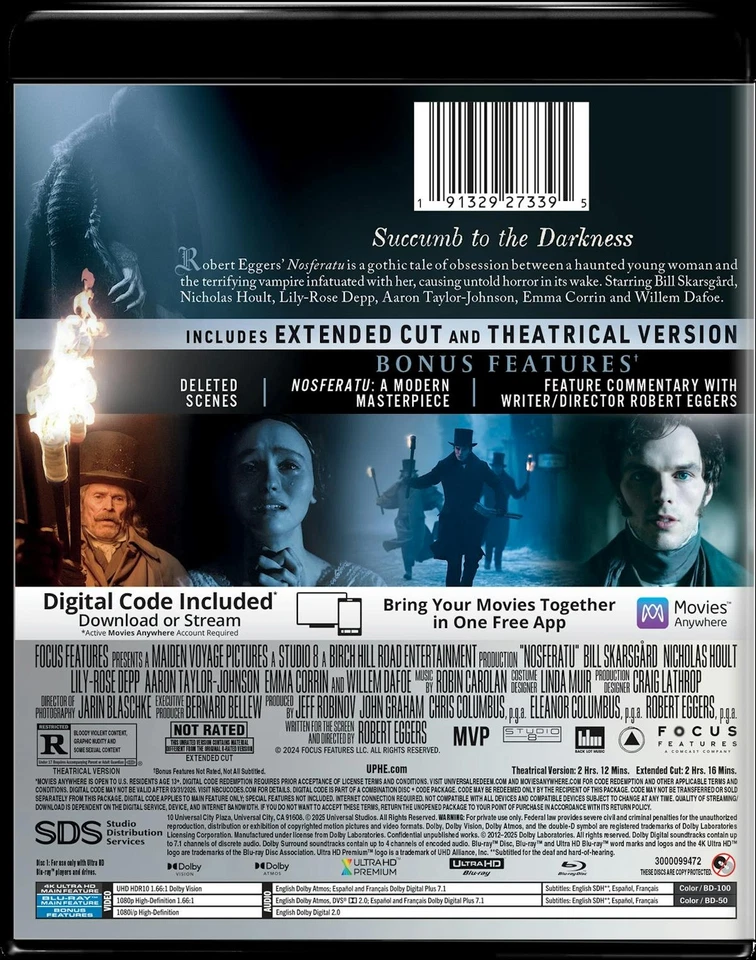 Nosferatu - Extended Cut 4K Ultra HD + Blu-ray + Digital 4K UHD Blu-ray  NEW - Image 4 of 4