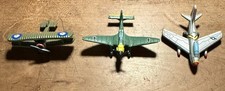 Lot of 3 Micro Machines Planes Bi-plane WWI, German Stuka WWII, American Jet