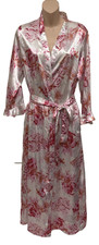 Oscar de La Renta Pink Label Robe Floral Size Medium Long Ruffled Sleeves
