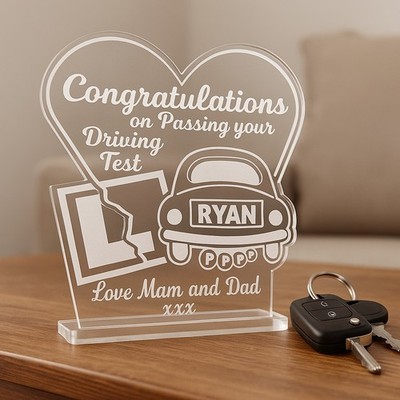Personalisierte Glückwünsche zur bestandenen Fahrprüfung Geschenk, Plakette, 1.