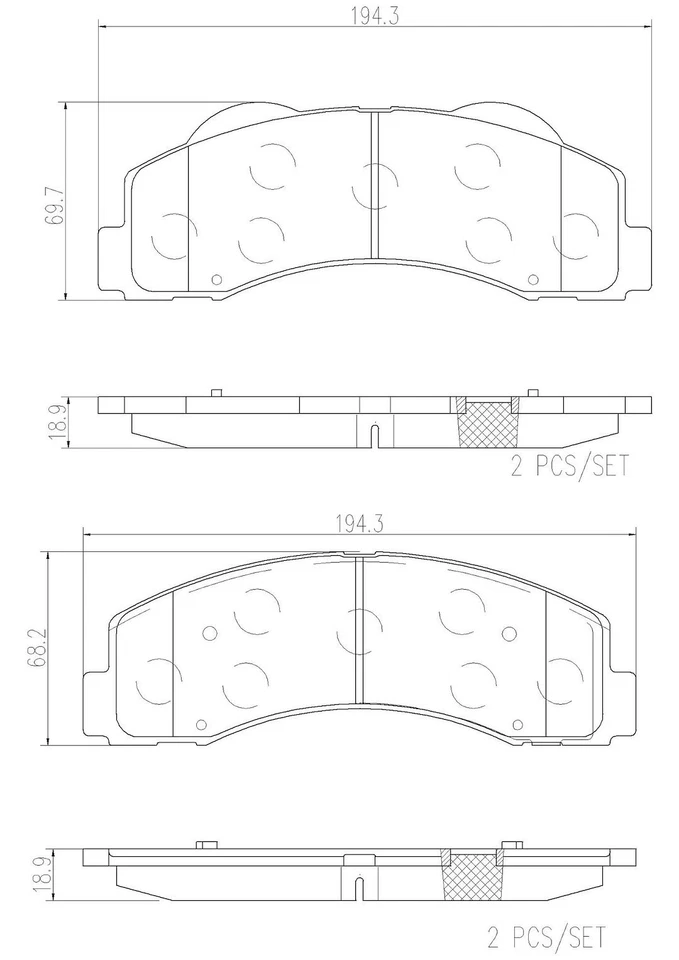 Brembo Front Ceramic Brake Pads Fits 2010-2020 Ford F-150 4 Piece Brakes P24166N — 第 4/4 张图片