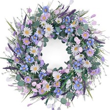 Spring Daisy Wreath 22 Inches Summer Wreaths for Front Door