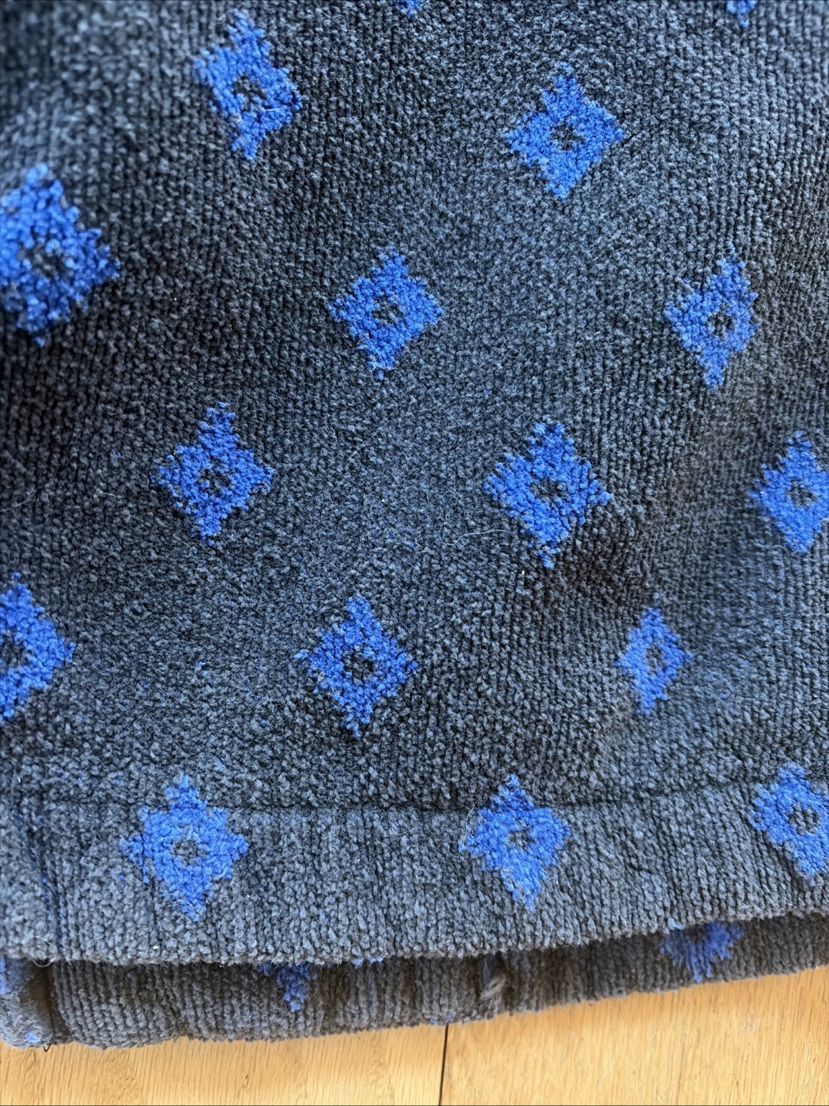 Vintage Christian Dior Monsieur Robe Kimono Geometric Pattern Retro Black Blue thumbnail 10