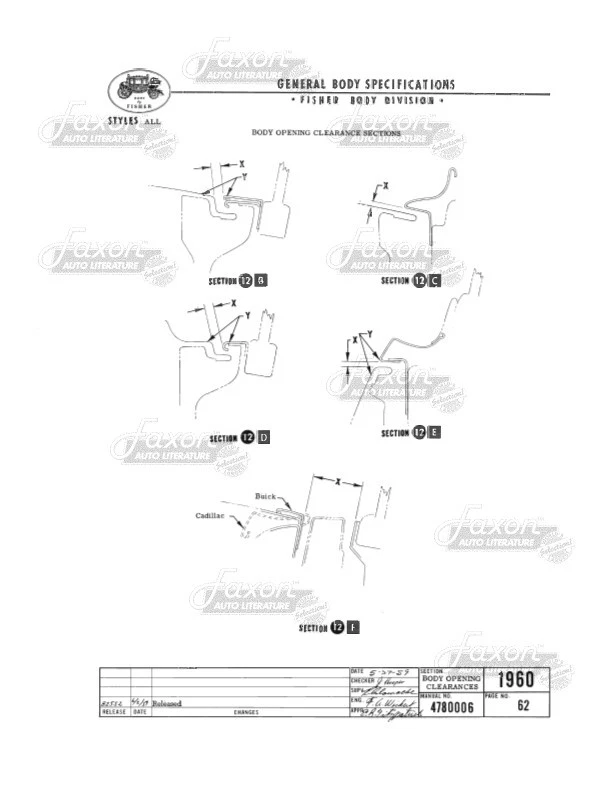 Fisher 1960 carrocería especificación montaje manual Buick Cadillac Chevy Olds Pontiac Foto 4 de 4