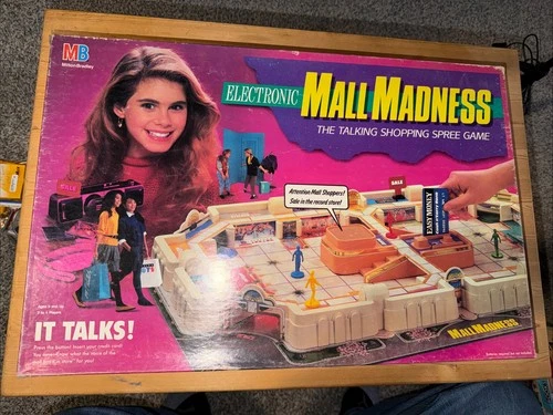 Vintage 1989 Mall Madness Electronic Board Game Milton Bradley Working Complete