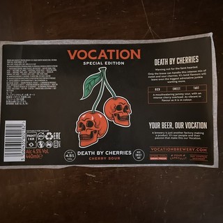 Beer Label Vocation Death By Cherries Cherry Sour