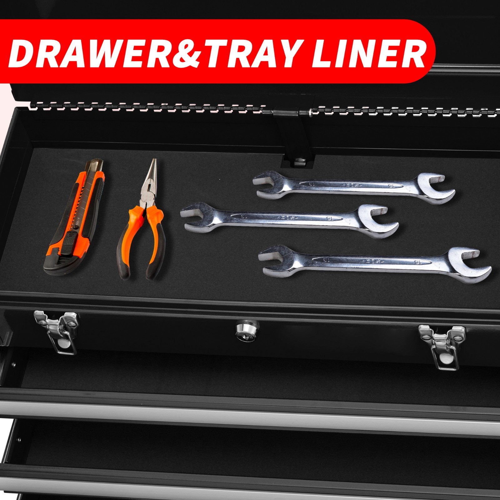 Heavy Duty Metal Tool Box 4 Drawer Steel Storage Chest Lockable Ball Bearing