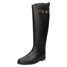 Ladies Elle Sport Fashion Wellington Riding Boots With Metal Detailing "X1R282"