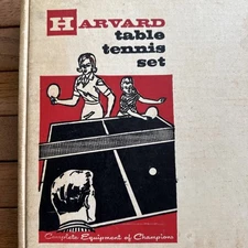 Vintage Harvard Table Tennis Ping Pong Set 4 Paddles Balls Net Championship