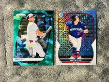 Brooks Lee 2025 Prizm Green Cracked Ice 2023 Bowman Chrome Mojo Rookie Refractor