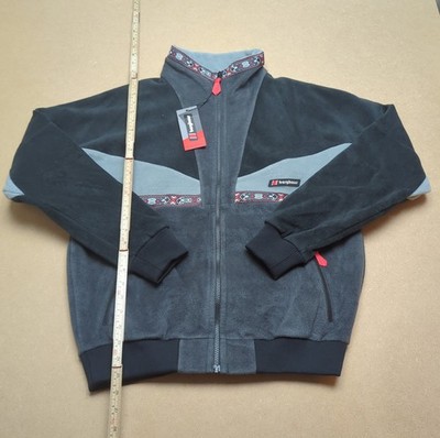 Berghaus Tramantana 91 Fleece Mens S Black Grey Full Zip Retro 90s Style Jacket
