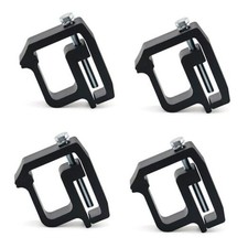 New Pack of 4 Heavy Duty Aluminum Alloy Black Truck Bed Cap Mounting Clamps