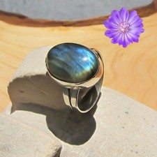 Natiral Labradorite Gemstone 925 Sterling Silver Handmade Jewelry Ring Gift For