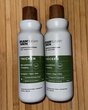2 Raw Sugar Men Thicken Shampoo Conditioner Eucalyptus Sage Shea 18 Oz Ea NEW 