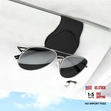Sunglasses Holders for Car Visor, Visor Sunglass Holder, Magnetic Leather Black