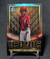 Juan Soto Iconic Refractor 2023 Bowman Chrome Card #BI-14 Nationals/Mets