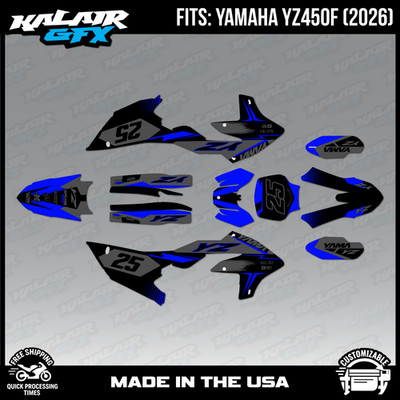 Graphics Kit for Yamaha YZ450F 2026 Evader Series - BLUE-SHIFT