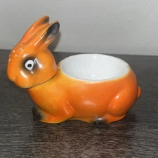 RARE Vintage Ceramic Bunny Rabbit Salt Bowl Cellar Pepper Shaker