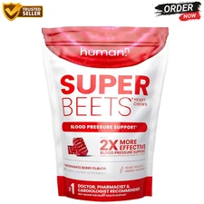 HumanN SuperBeets Heart Chews 60 Count – Pomegranate Berry – Exp Date Fresh New