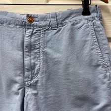 J.Crew Mercantile Men's 32W Blue Sunwashed Oxford Chino Shorts Flat Front 5"