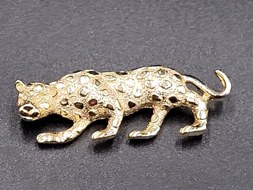 Gerry Leopard Brooch Pin Gold Tone Vintage Jungle Cat - Picture 2 of 6